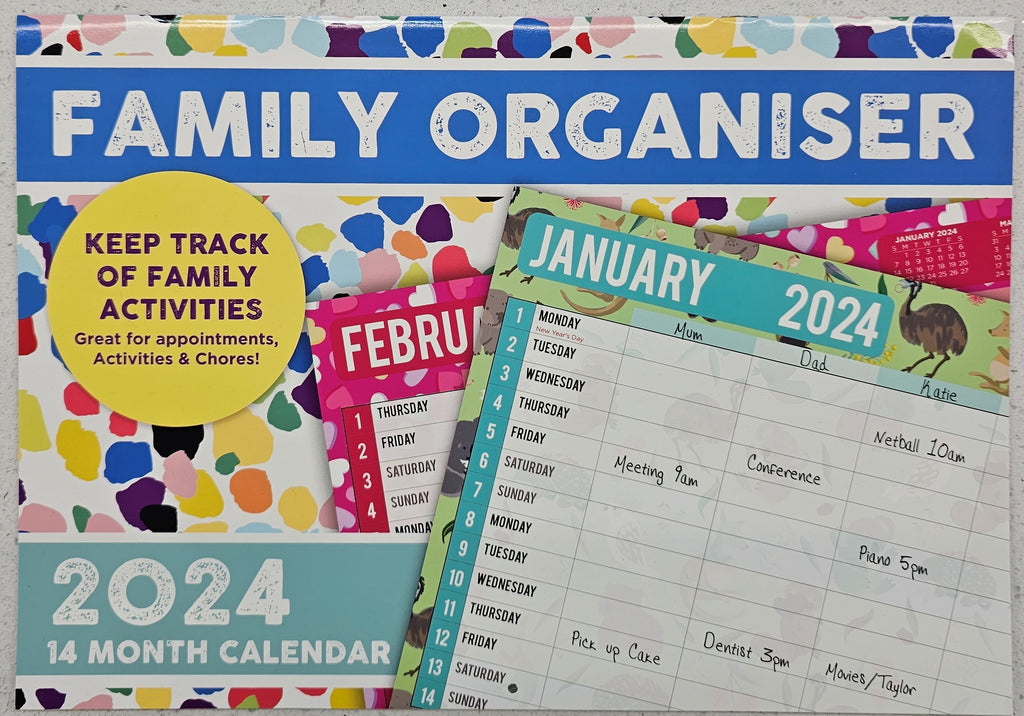 Calendar 2024 Family Organiser – Dollar Outlet