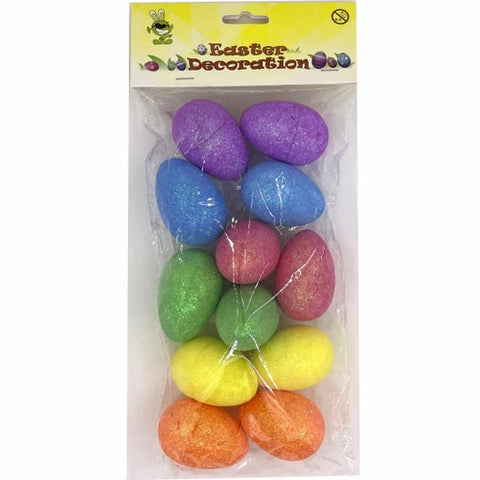 Glitter Eggs 12pc 5x3cm
