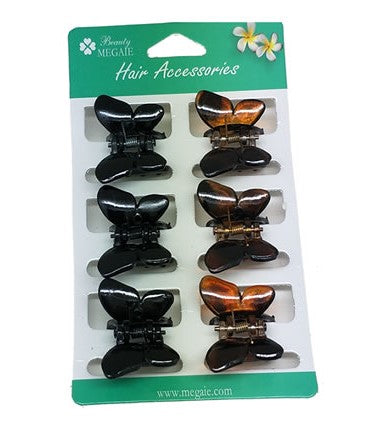 HAIR BUTTERFLY CLAW CLIP 6PC