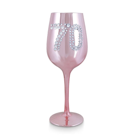 70 Metallic Pink Wine Glass