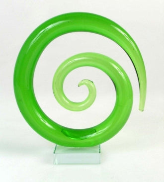 Glass Koru 24cm Green