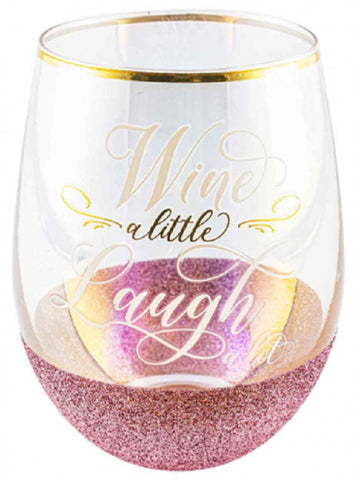 Wine A Little Glitterati Stemless 600ml Wine Glass