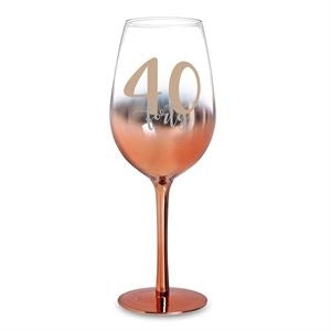 40 ROSE GOLD OMBRE WINE GLASS