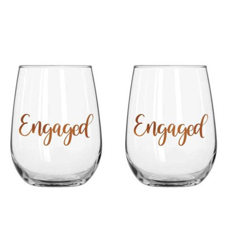 Engaged Stemless Set of 2 Rose Gold 600ml