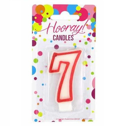 Candle Red/White Number 7
