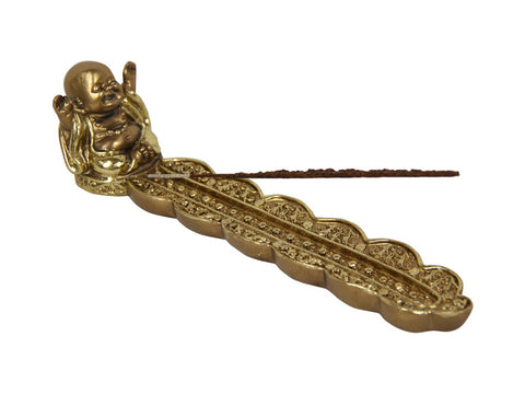 20cm Gold Happy Buddha Incense Holder