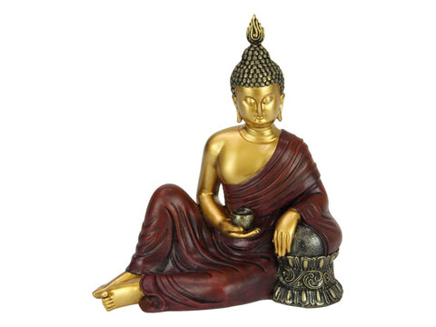 22cm Rulai Buddha Rest Gold/Red