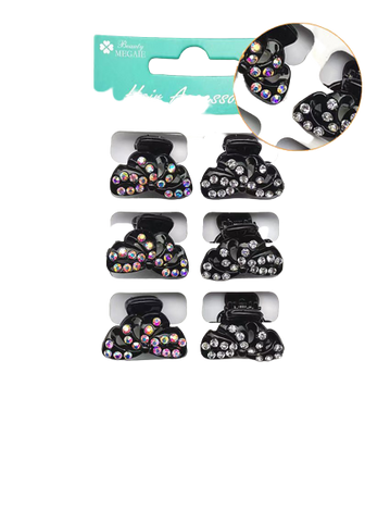 2.5cm 6pc Hairclaws Diamonte