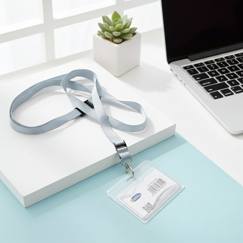 Lanyard w/Card Cover Grey