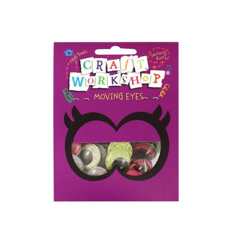 Craft Moving Eyes Glitter Colours 50pc 2cm