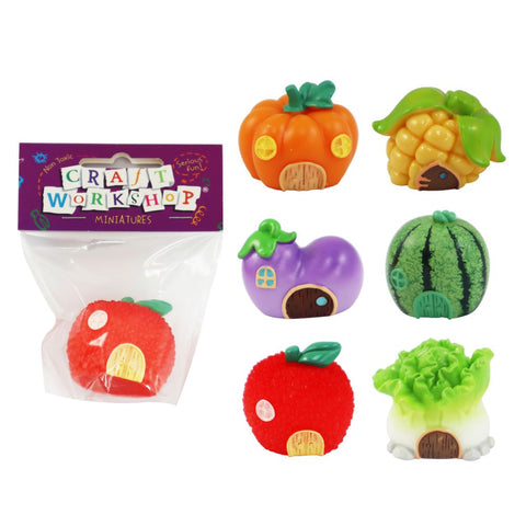 Craft Mini Resin Vege House 4cm 6Astd