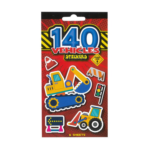 Sticker Pad Vehicles 6 Sheets 140pc