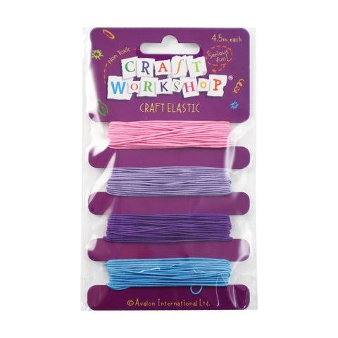 Craft Stretch Elastic 4 Clrs 4.5cm Each