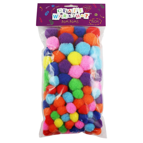 Craft Pom Poms Bright Colours 20-30mm 150pcs