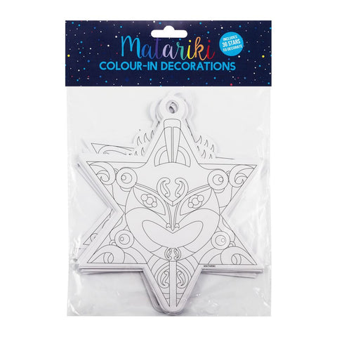 Matariki Colour-in Star Set 25cm 36pc