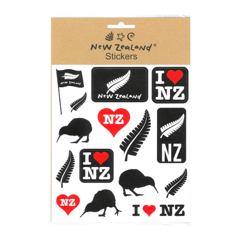 Stickers NZ I love NZ 15x17cm