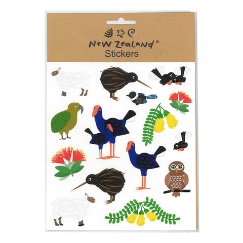 Stickers NZ Animals + Flora 15x17cm