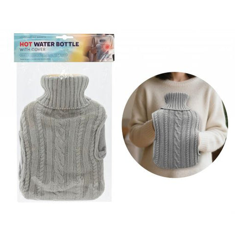 Hot Water Bottle 2L with Cover & Hand Pockets