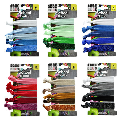 Hair Elastics 6 Assorted 5pk