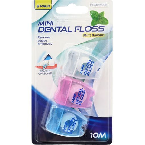 Mini Dental Floss Mint 10m 3pk