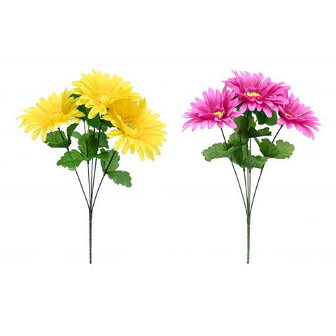 Gerbera Eucalyptus Bunch 5 Head 33cm 2 Assorted