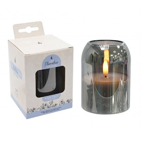 LED Candle in Glass Holder 7.5 x 10cm