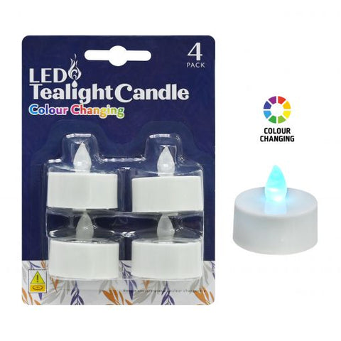 Candle LED Tealight Colour Changing 4 Pack
