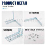 Zinc Plated Angle Brackets 75mm 4pc