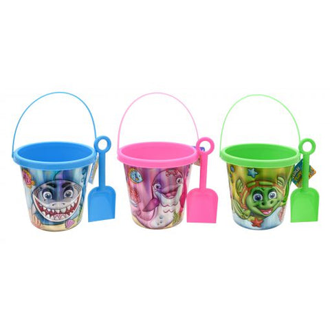 Bucket & Shovel with Print 2250mL 3 Assorted Colours