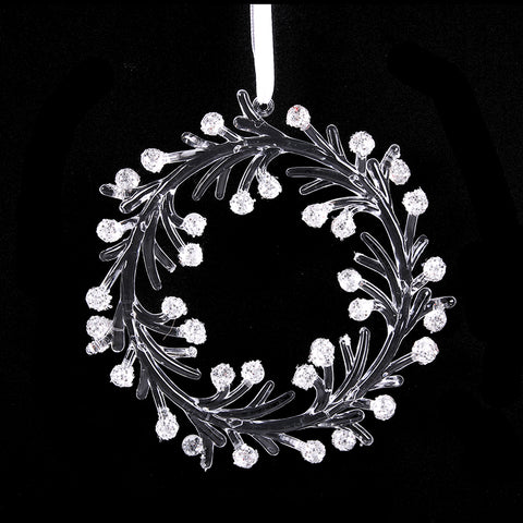 Wreath Tree Ornament w/Silver 13cm