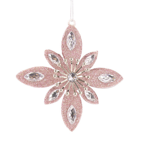 Pink Glitter Star Tree Deco 13.5cm