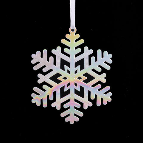 White Irridecent Snowflake Deco 15cm