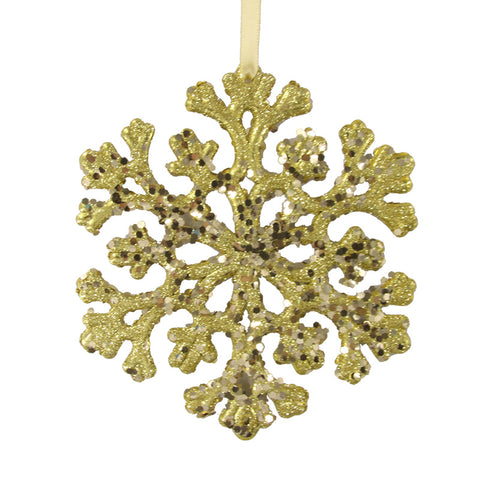 Gold Snowflake Tree Ornament 15cm