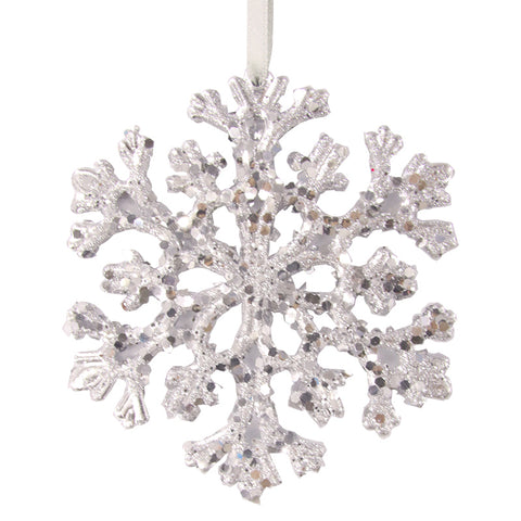 Silver Snowflake Tree Deco 15cm