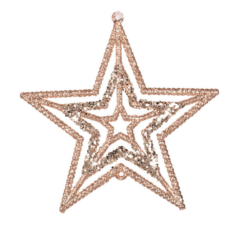 10cm Star Tree Deco Pink Glitter