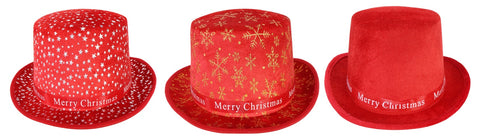 CHRISTMAS VELVET BOWLER HAT Asst