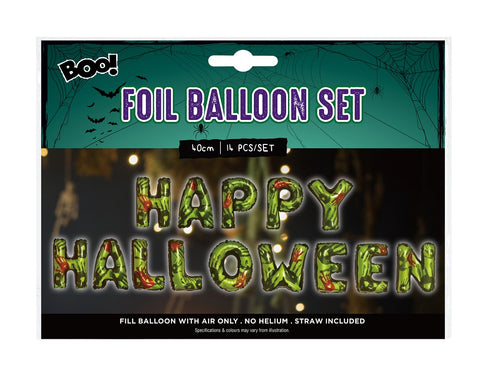 Happy Halloween Letter Foil Balloon Set