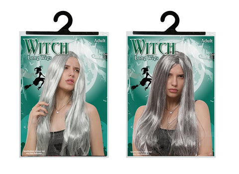 WITCH GREY LONG WIG ADULT