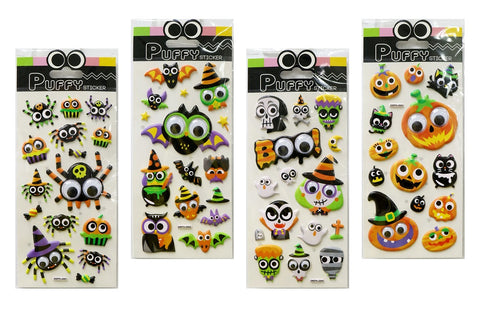 HALLOWEEN MOVING EYES PUFFY STICKERS ASST