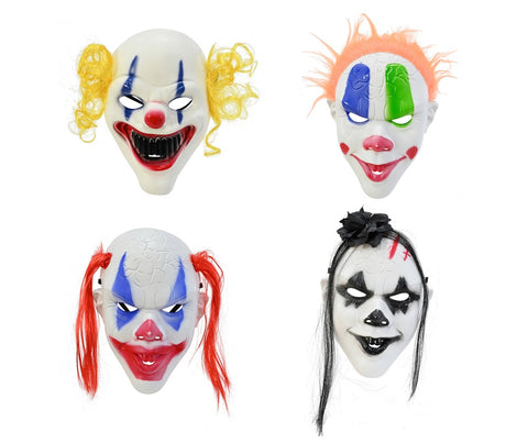 Clown Mask with Wig Mask Asst