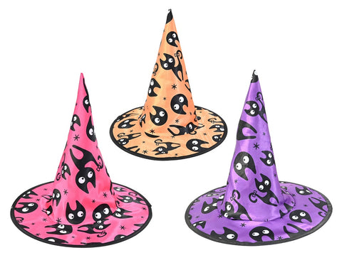 Witch Hat with Cat Asst