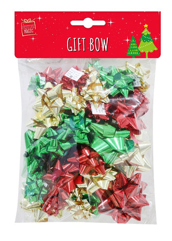 GIFT BOWS PACK 40pc CHRISTMAS MIX