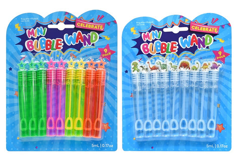 Mini Bubble Wand 9 Pack 2 Asst
