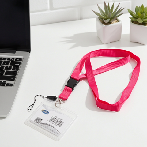 Lanyard Hot Pink with Card Holder