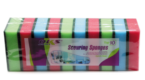 SPONGE SCOURER 10PC OKS
