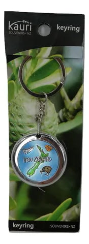 Keyring w/Tapemeasure NZ Map