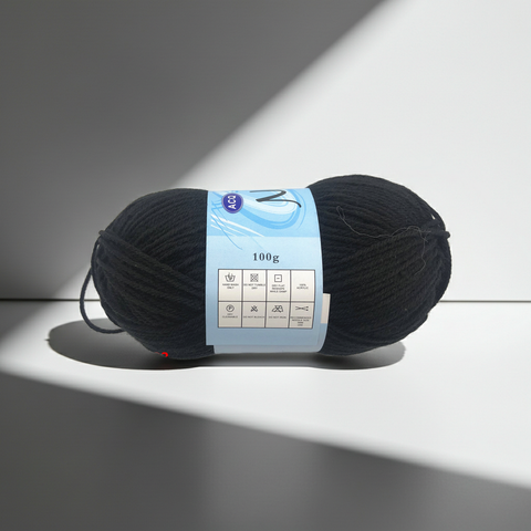Acrylic Knitting Yarn 100g - Black 623