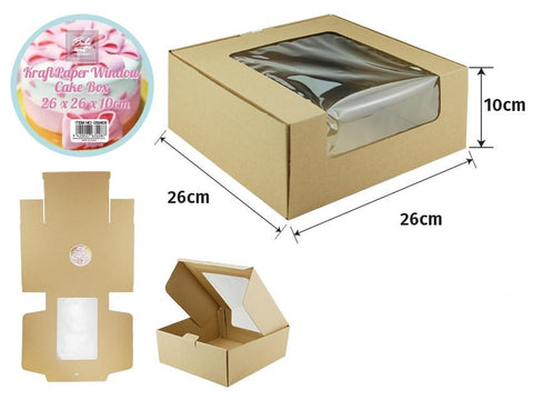 KRAFT PAPER WINDOW CAKE BOX 26cm