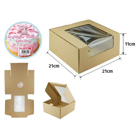 KRAFT PAPER WINDOW CAKE BOX