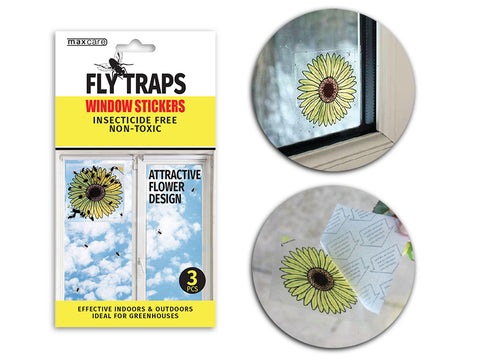 Fly Trap Window Stickers 9.5cm 3pc